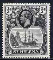 St Helena 1922-37 KG5 Badge Script 1/2d single with variety Right vignette frame line dented (stamp 27) mtd mint SG 97var, stamps on , stamps on  kg5 , stamps on ships, stamps on 
