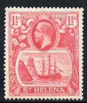 St Helena 1922-37 KG5 Badge Script 1.5d rose-red single with variety Torn flag (stamp 42) mtd mint SG 99b, stamps on , stamps on  kg5 , stamps on ships, stamps on 