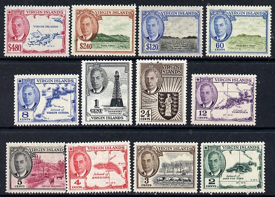 British Virgin islands 1952 KG6 definitive set complete 12 values unmounted mint SG 136-47, stamps on , stamps on  kg6 , stamps on 