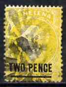 St Helena 1864-73 QV Crown CC P14 x 12.5 2d yellow used SG22, stamps on , stamps on  qv , stamps on 