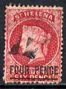 St Helena 1864-73 QV Crown CC P12.5 4d carmine (thin bar) used SG13, stamps on , stamps on  qv , stamps on 