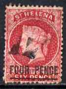 St Helena 1864-73 QV Crown CC P12.5 4d carmine (thin bar) used SG13, stamps on , stamps on  stamps on , stamps on  stamps on  qv , stamps on  stamps on 