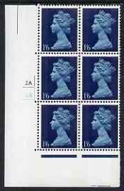 Great Britain 1967-70 Machin 1s6d cyl 2A2B block of 6 unmounted mint, stamps on 