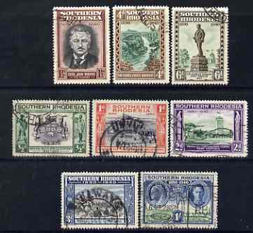 Southern Rhodesia 1940 Golden Jubilee set of 8 used SG53-60, stamps on 