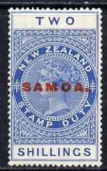 Samoa 1914-24 QV Postal Fiscal 2s blue lightly mounted SG127, stamps on , stamps on  qv , stamps on 