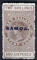 Samoa 1914-24 QV Postal Fiscal 2s6d grey-brown mtd mint (ragged perfs) SG123, stamps on , stamps on  qv , stamps on 