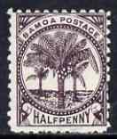 Samoa 1886-1900 Palm Trees 1/2d purple mtd mint SG 57, stamps on , stamps on  stamps on samoa 1886-1900 palm trees 1/2d purple mtd mint sg 57