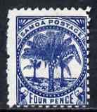 Samoa 1886-1900 Palm Trees 4d deep blue mtd mint SG 61a