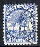 Samoa 1886-1900 Palm Trees 4d blue used SG 61, stamps on 