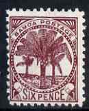 Samoa 1886-1900 Palm Trees 6d brown-purple mtd mint SG 62a, stamps on 