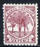 Samoa 1886-1900 Palm Trees 6d brown-lake mtd mint SG 62, stamps on , stamps on  stamps on samoa 1886-1900 palm trees 6d brown-lake mtd mint sg 62