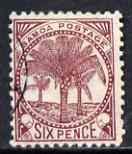 Samoa 1886-1900 Palm Trees 6d brown-lake used SG 62, stamps on 