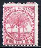 Samoa 1886-1900 Palm Trees 1s carmine mtd mint SG 63b, stamps on 