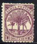 Samoa 1886-1900 Palm Trees 2s6d deep purple mtd mint SG 64b, stamps on , stamps on  stamps on samoa 1886-1900 palm trees 2s6d deep purple mtd mint sg 64b