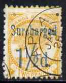 Samoa 1894-1900 Surcharged 1.5d on 2d orange-yellow used SG 78, stamps on , stamps on  stamps on samoa 1894-1900 surcharged 1.5d on 2d orange-yellow used sg 78