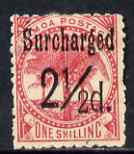Samoa 1898-99 Surcharged 2.5d on 1s rose mtd mint SG 86, stamps on 