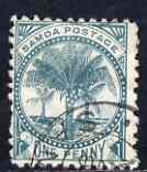 Samoa 1899 Palm Trees 1/2d blue-green used SG 88, stamps on , stamps on  stamps on samoa 1899 palm trees 1/2d blue-green used sg 88