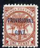 Samoa 1899-1900 Provisional Govt 1d chestnut mtd mint SG 91, stamps on , stamps on  stamps on samoa 1899-1900 provisional govt 1d chestnut mtd mint sg 91