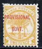 Samoa 1899-1900 Provisional Govt 2d orange-yellow mtd mint SG 92a, stamps on , stamps on  stamps on samoa 1899-1900 provisional govt 2d orange-yellow mtd mint sg 92a