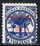 Samoa 1899-1900 Provisional Govt 4d blue mtd mint SG 93, stamps on , stamps on  stamps on samoa 1899-1900 provisional govt 4d blue mtd mint sg 93