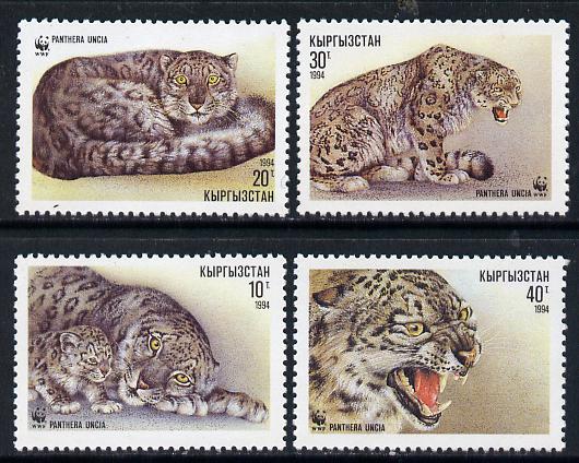 Kyrgyzstan 1994 WWF Panthers set of 4 unmounted mint, stamps on , stamps on  stamps on animals, stamps on  stamps on cats, stamps on  stamps on wwf, stamps on  stamps on  wwf , stamps on  stamps on 