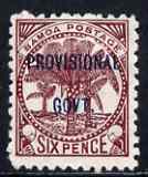 Samoa 1899-1900 Provisional Govt 6d brown-lake mtd mint SG 95, stamps on 