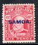 Samoa 1914-15 KE7 6d carmine mounted mint SG 119, stamps on , stamps on  stamps on , stamps on  stamps on  ke7 , stamps on  stamps on 