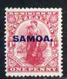 Samoa 1914-15 Dominion 1d mtd mint SG 116, stamps on , stamps on  stamps on samoa 1914-15 dominion 1d mtd mint sg 116