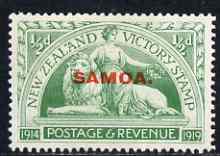 Samoa 1920 Victory 1/2d mtd mint SG 143, stamps on , stamps on  stamps on samoa 1920 victory 1/2d mtd mint sg 143