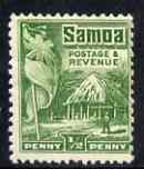 Samoa 1921 Native Hut 1/2d green P14 x 13.5 mtd mint SG 153, stamps on , stamps on  stamps on samoa 1921 native hut 1/2d green p14 x 13.5 mtd mint sg 153