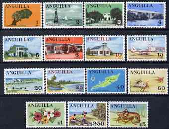 Anguilla 1967 definitive set complete 1c to $5 unmounted mint SG 17-31, stamps on , stamps on  stamps on anguilla 1967 definitive set complete 1c to $5 unmounted mint sg 17-31