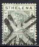 St Helena 1890-97 QV Key Plate 1/2d fine used with selected cork cancel SG46