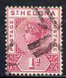 St Helena 1890-97 QV Key Plate 1d fine used with selected cork cancel SG47, stamps on , stamps on  qv , stamps on 