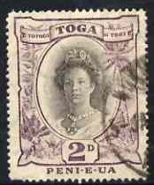 Tonga 1920 Queen Salote 2d slate-violet used SG57c, stamps on 