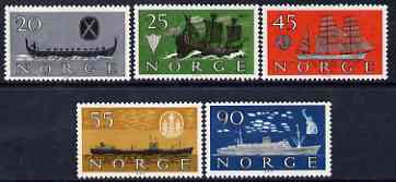 Norway 1960 Ships set of 5 unmounted mint SG 501-5, stamps on 