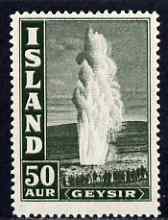 Iceland 1938-47 Great Geyser 50a lightly mounted SG 231, stamps on 