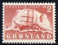 Greenland 1950-60 Polar Ship 2k red mtd mint SG 35, stamps on , stamps on  stamps on greenland 1950-60 polar ship 2k red mtd mint sg 35