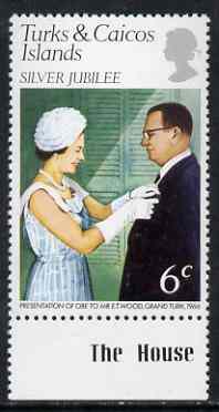 Turks & Caicos Islands 1977 Silver Jubilee 6c marginal with inverted wmk unmounted mint SG 472w, stamps on 