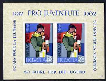 Switzerland 1962 Pro Juventute Anniversary m/sheet unmounted mint SG MS J196a, stamps on , stamps on  stamps on switzerland 1962 pro juventute anniversary m/sheet unmounted mint sg ms j196a