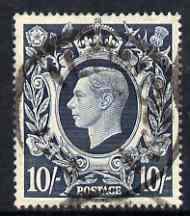 Great Britain 1939-48 KG6 10s dark blue with neat central parcel cancel SG478, stamps on , stamps on  kg6 , stamps on 