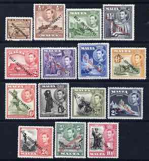 Malta 1948-53 KG6 New Constitution original set of 15 values 1/4d to 10s mtd mint SG 234-48, stamps on , stamps on  stamps on , stamps on  stamps on  kg6 , stamps on  stamps on 