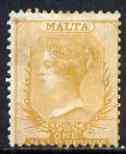 Malta 1863-81 QV 1/2d orange-buff P14 Crown CC mtd mint SG8