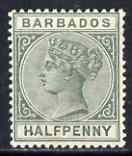 Barbados 1882-86 QV 1/2d dull green Crown CA fresh mounted mint but few short perfs SG89, stamps on , stamps on  qv , stamps on 