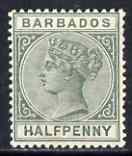 Barbados 1882-86 QV 1/2d dull green Crown CA fresh mounted mint but few short perfs SG89, stamps on , stamps on  qv , stamps on 