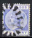 Barbados 1882-86 QV 2.5d blue Crown CA fine used SG 93/4, stamps on , stamps on  qv , stamps on 