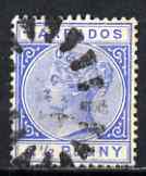 Barbados 1882-86 QV 2.5d blue Crown CA fine used SG 93/4, stamps on , stamps on  stamps on , stamps on  stamps on  qv , stamps on  stamps on 