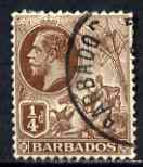 Barbados 1912-16 KG5 1/4d MCA used SG 170, stamps on , stamps on  kg5 , stamps on 