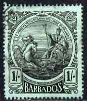 Barbados 1916-19 KG5 Badge 1s MCA used SG 189, stamps on , stamps on  kg5 , stamps on 
