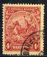 Barbados 1925-35 KG5 Badge 4d Script used SG 235, stamps on , stamps on  stamps on , stamps on  stamps on  kg5 , stamps on  stamps on 