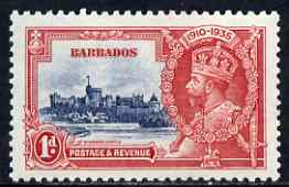 Barbados 1935 KG5 Silver Jubilee 1d mtd mint SG 241, stamps on , stamps on  stamps on , stamps on  stamps on  kg5 , stamps on  stamps on silver jubilee, stamps on  stamps on castles